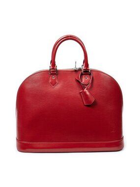 Louis Vuitton Alma Red Epi Handbag